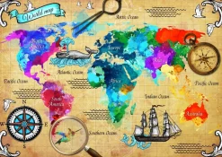 Bluebird - Legpuzzel - Colorful World Map - 2000 stukjes