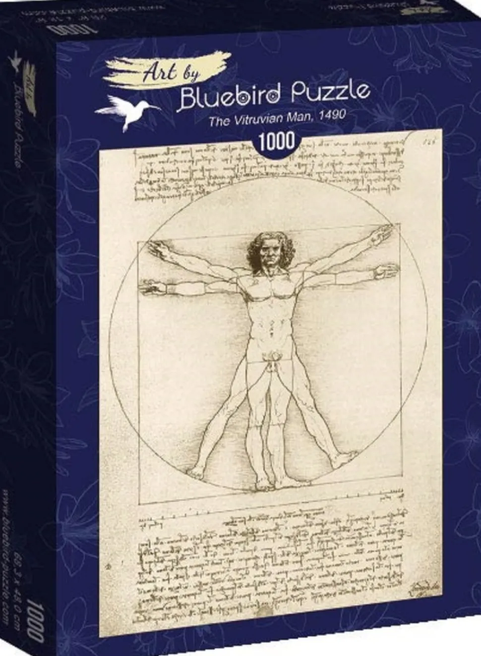 Bluebird - Legpuzzel - Leonardo Da Vinci - The Vitruvian Man, 1490 - 1000 stukjes