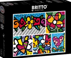 Bluebird - Legpuzzel - Romero Britto - Collage: Hearts and Flowers - 1500 stukjes