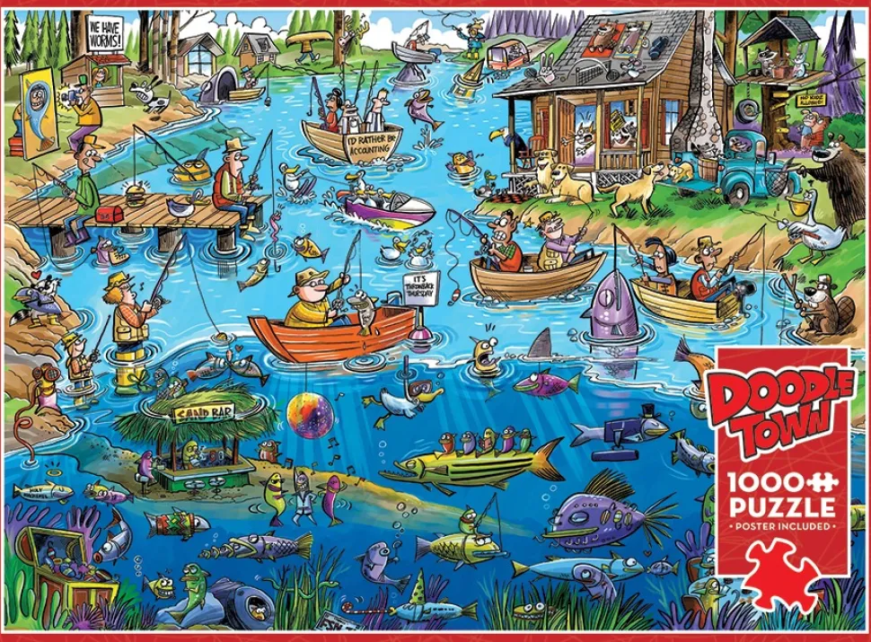 Cobble Hill - Legpuzzel - Doodle Town - Gone Fishing - 1000 stukjes