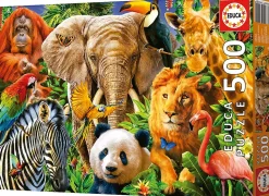 Educa - Legpuzzel - Collage Wilde Dieren - 500 stukjes