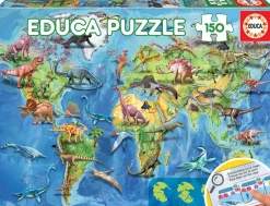Educa - Legpuzzel - Dinosaurus Wereldkaart - 150 stukjes