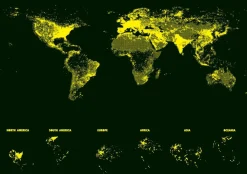 Educa - Legpuzzel - Neon, World Map - 1000 stukjes