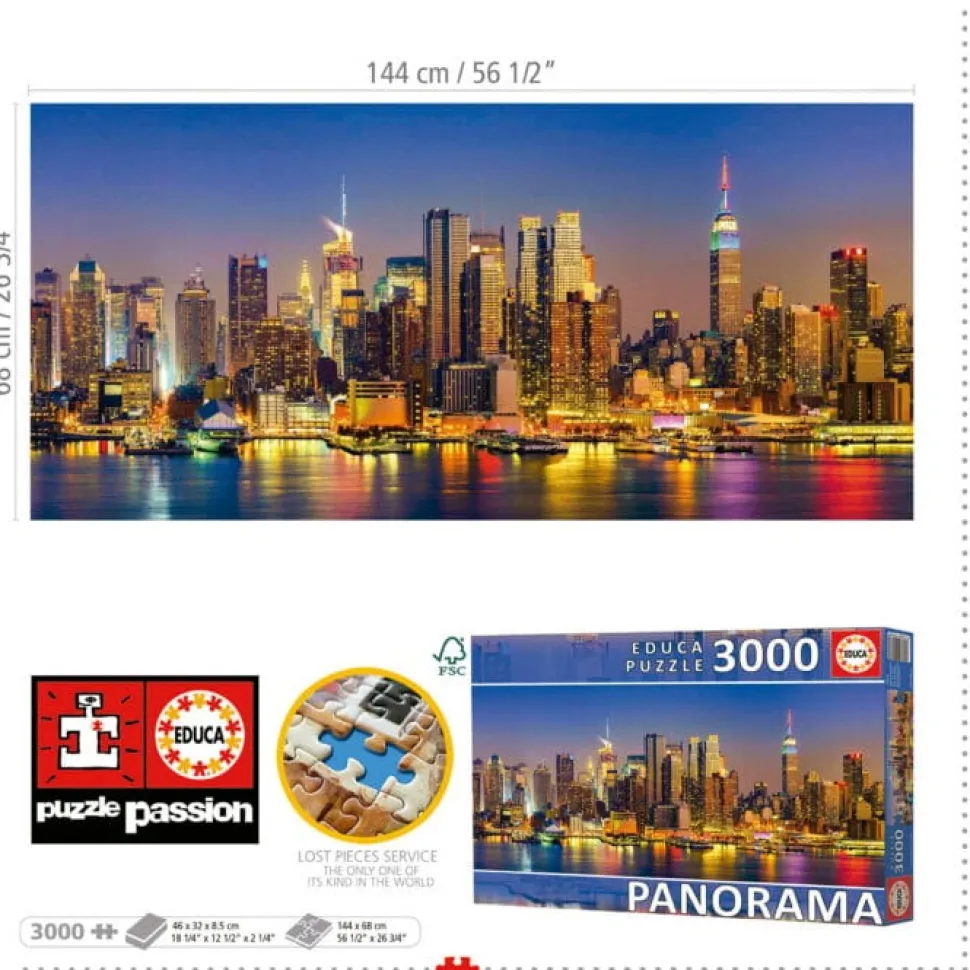 Educa - Legpuzzel - New York Skyline Panorama - 3000 stukjes
