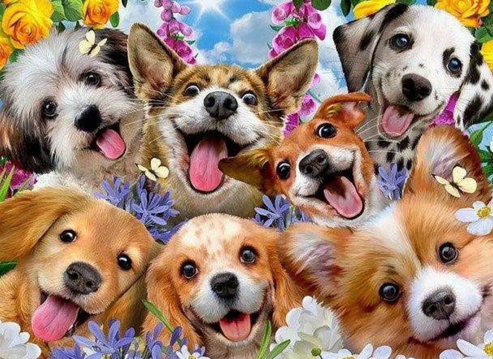 Educa - Legpuzzel - Puppies Selfie - 1000 stukjes