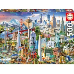 Educa - Legpuzzel - Symbolen van Noord Amerika - 1500 stukjes