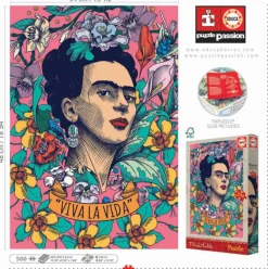 Educa - Legpuzzel - Viva La Vida, Frida Kahlo - 500 stukjes
