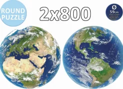 Educa - Legpuzzel - Wereld (Rond, 2x) - 2 x 800 stukjes