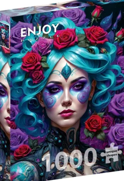 Enjoy - Legpuzzel - Gothic Bloemen Portret - 1000 stukjes