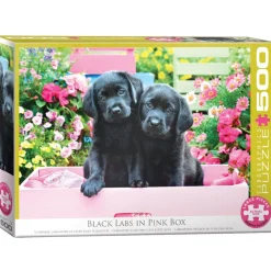 Eurographics - Legpuzzel - Black Labs in Pink Box - 500XL stukjes