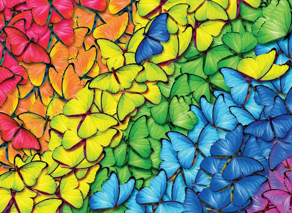 Eurographics - Legpuzzel in Bewaarblik - Vlinder Regenboog - 1000 stukjes