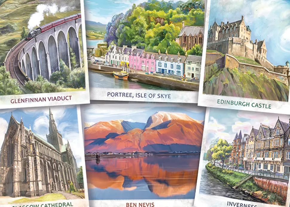 Falcon de Luxe - Legpuzzel - Greetings From Scotland - 1000 stukjes