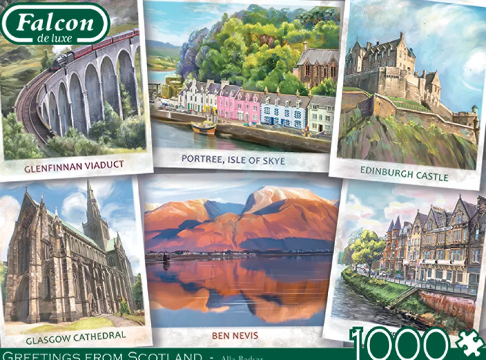 Falcon de Luxe - Legpuzzel - Greetings From Scotland - 1000 stukjes