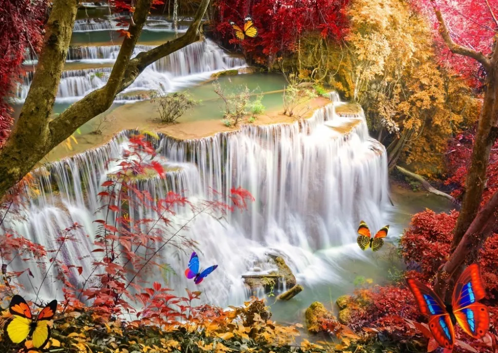 Grafika - Legpuzzel - Deep Forest Waterfall - 2000 stukjes