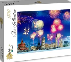 Grafika - Legpuzzel - Silvester Overal Ter Wereld - 1500 - stukjes