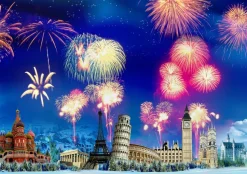 Grafika - Legpuzzel - Silvester Overal Ter Wereld - 1500 - stukjes