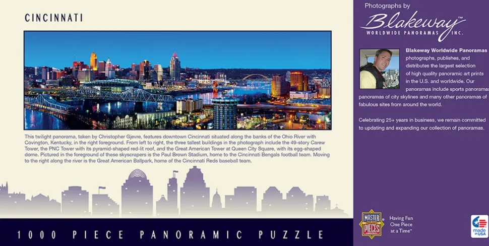 Master Pieces - Panorama Legpuzzel - City Panoramics - Cincinnati - 1000 stukjes