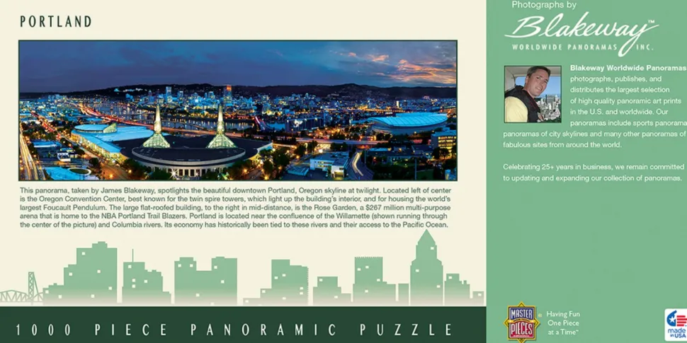 Master Pieces - Panorama Legpuzzel - City Panoramics - Portland, Oregon - 1000 stukjes