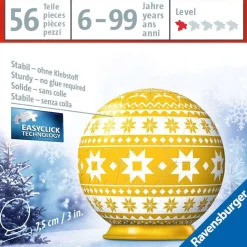 Ravensburger - 3D Puzzel - Kerstbal Geel - 56 stukjes