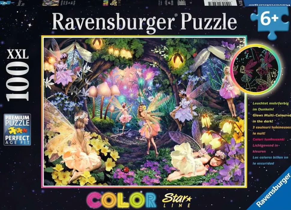 Ravensburger - Glow in the Dark Legpuzzel - Elfenbos - 100 stukjes