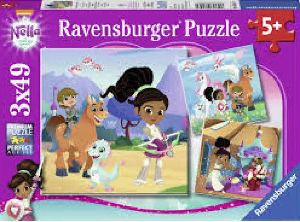 Ravensburger - Legpuzzel - Nella, De Ridderprinses - 3 x 49 stukjes
