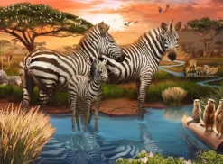 Ravensburger - Legpuzzel - Zebra's bij de Drinkplaats - 500 stukjes