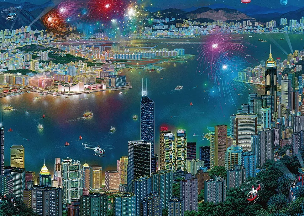 Schmidt - Legpuzzel - Vuurwerk Boven Hong Kong - 1000 - stukjes